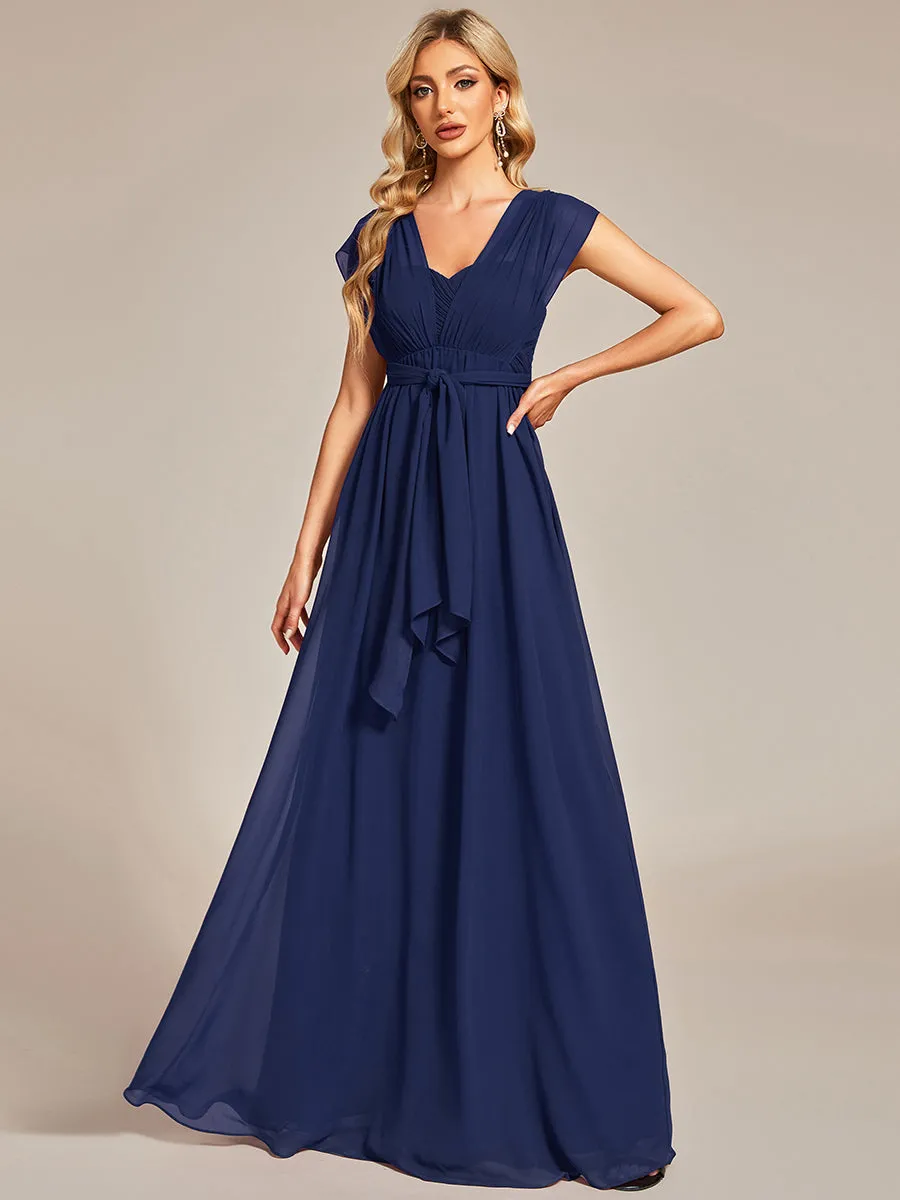 A-Line Chiffon Floor Length Wholesale Bridesmaid Dresses