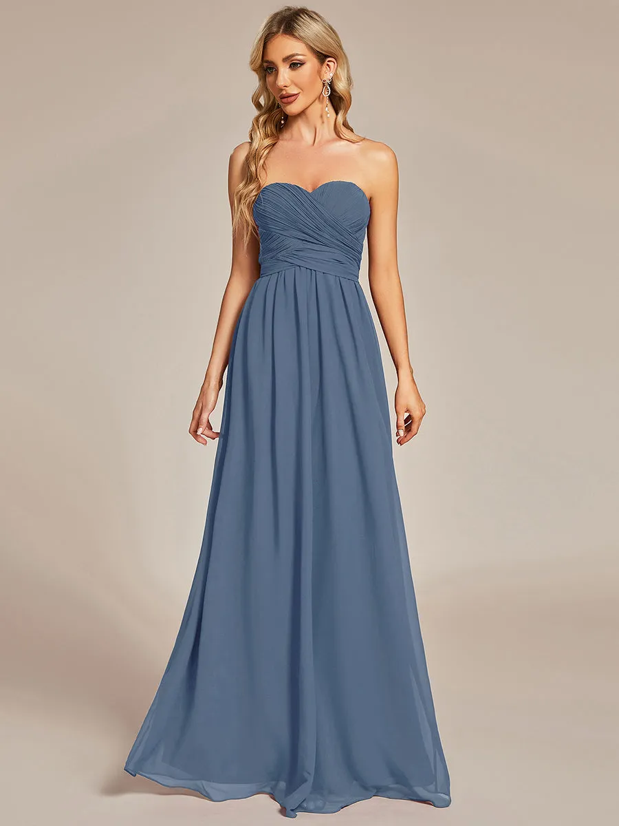 A-Line Chiffon Floor Length Wholesale Bridesmaid Dresses