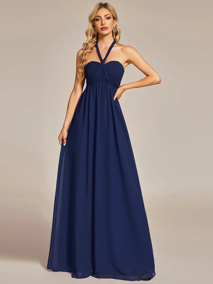 A-Line Chiffon Floor Length Wholesale Bridesmaid Dresses