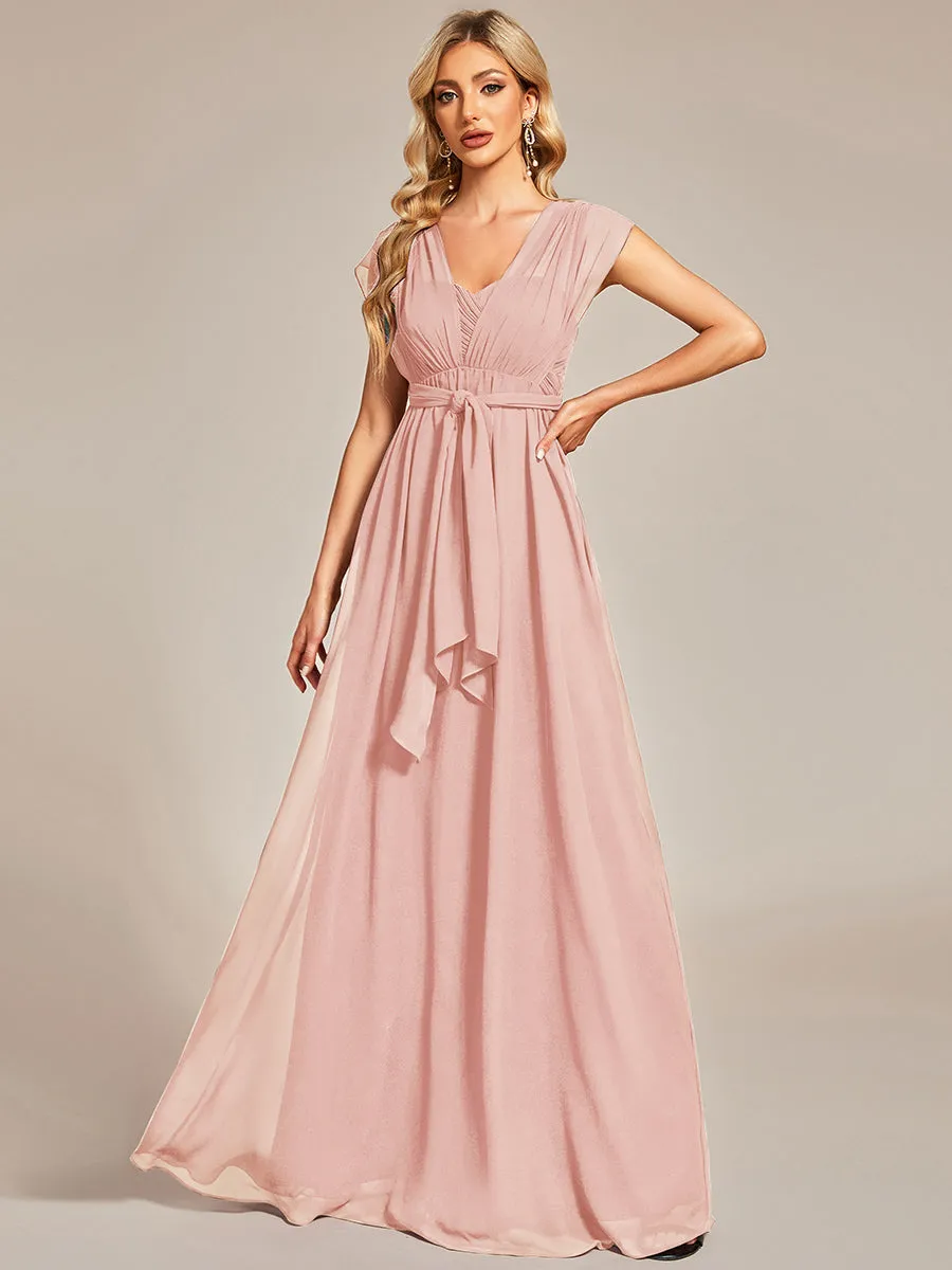 A-Line Chiffon Floor Length Wholesale Bridesmaid Dresses