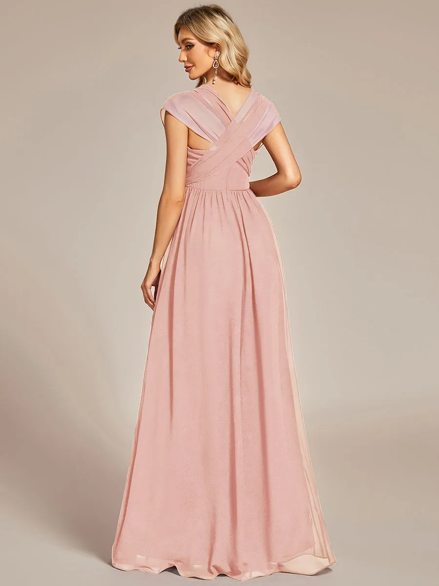 A-Line Chiffon Floor Length Wholesale Bridesmaid Dresses