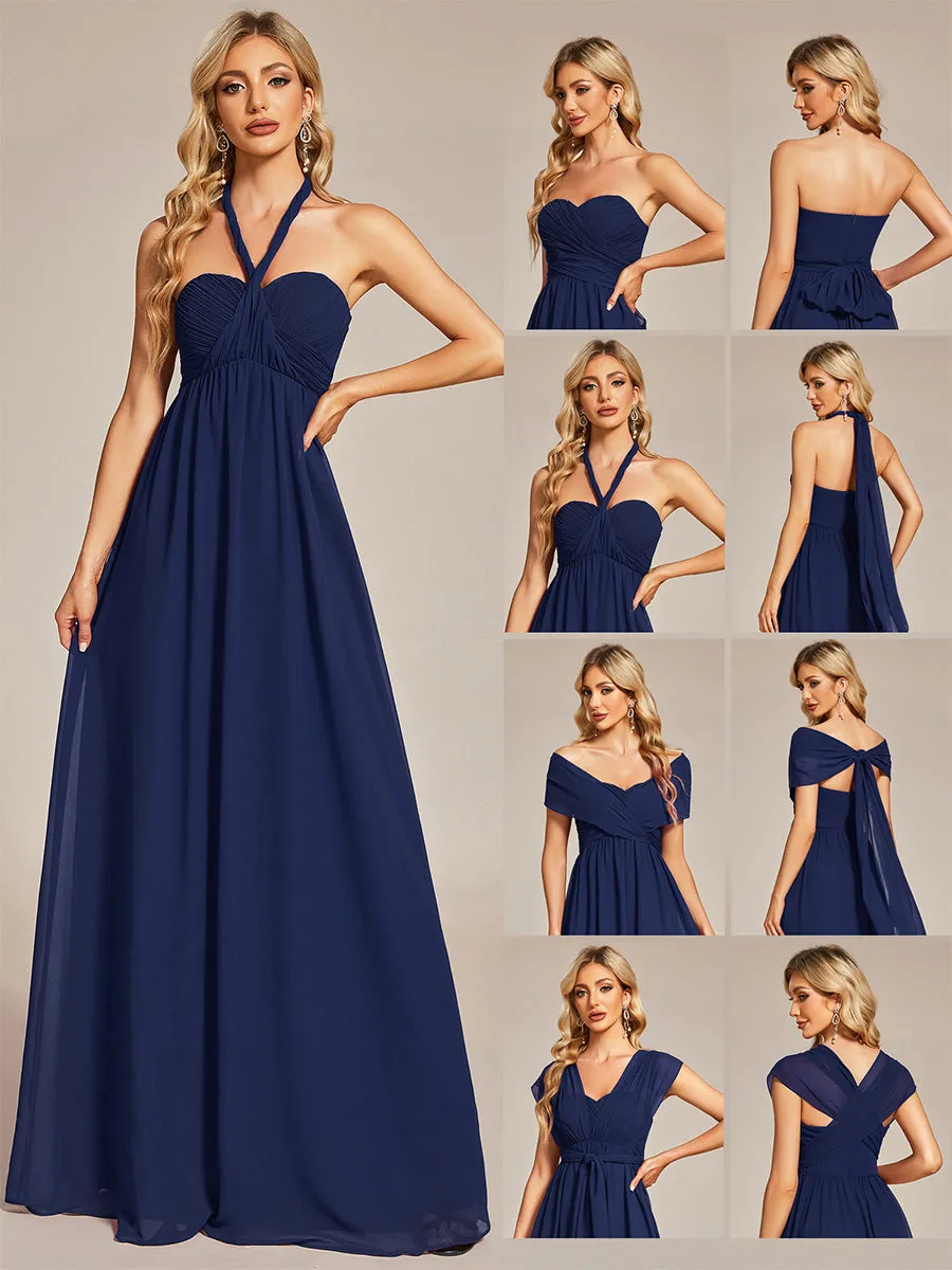 A-Line Chiffon Floor Length Wholesale Bridesmaid Dresses