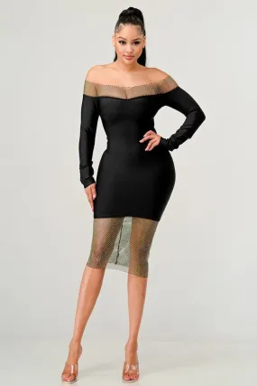 A Moment To Slay- All Black Dress Mesh