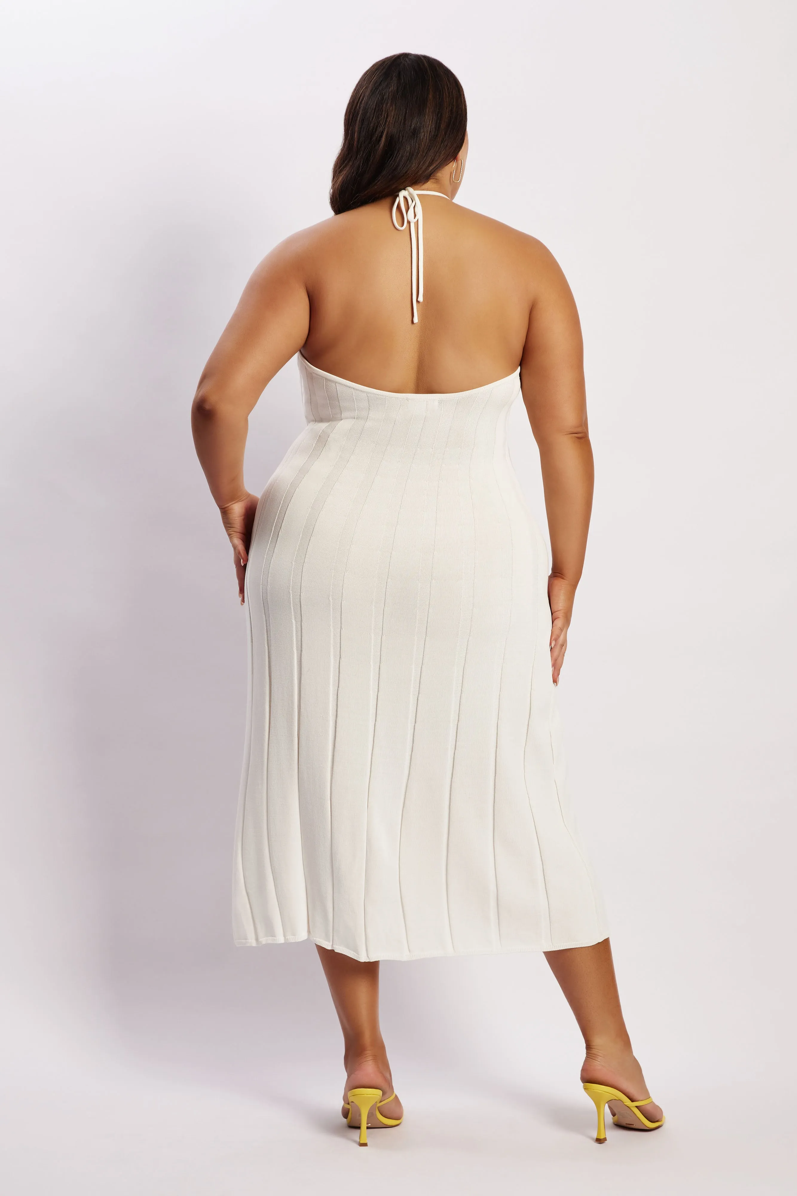 Adrienne Halter Neck Midi Dress - White