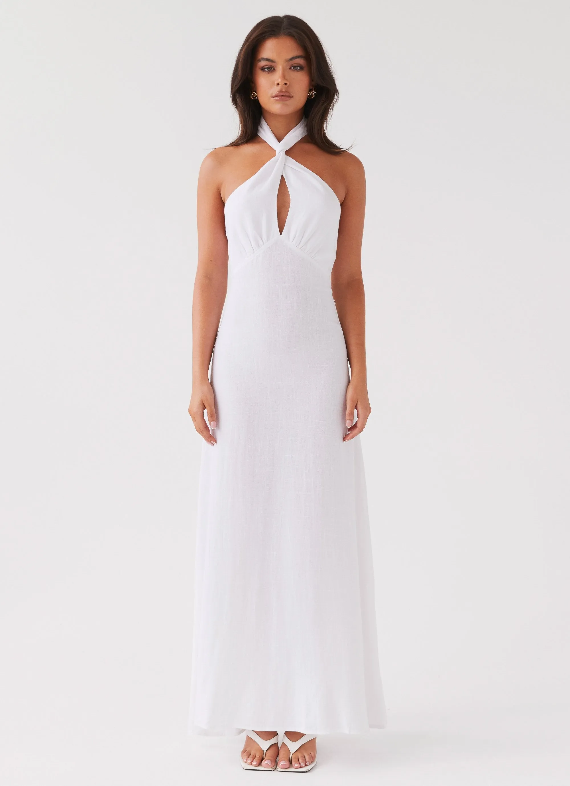 Adrienne Linen Maxi Dress - White