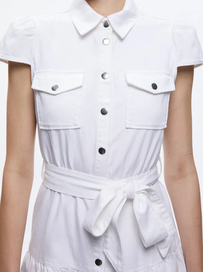 Alice   Olivia - Miranda Mini Denim Dress - White