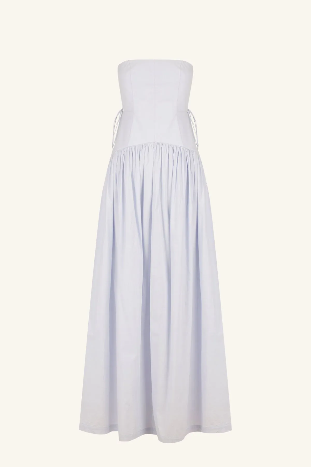 AMADA LACE UP STRAPLESS MAXI DRESS - ICE BLUE