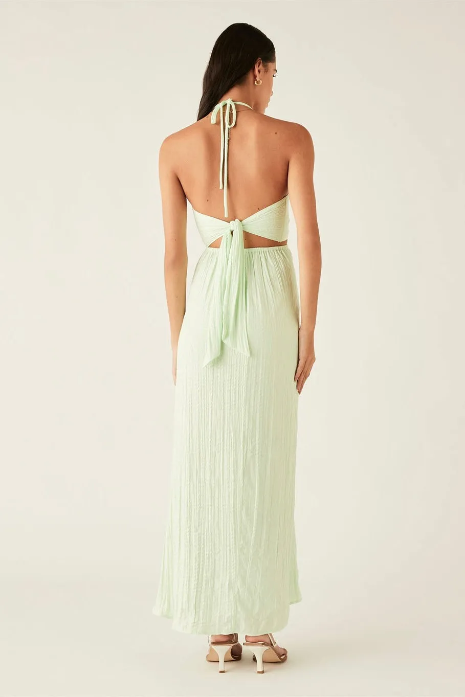 Amazonite Mint Maxi Halter Dress