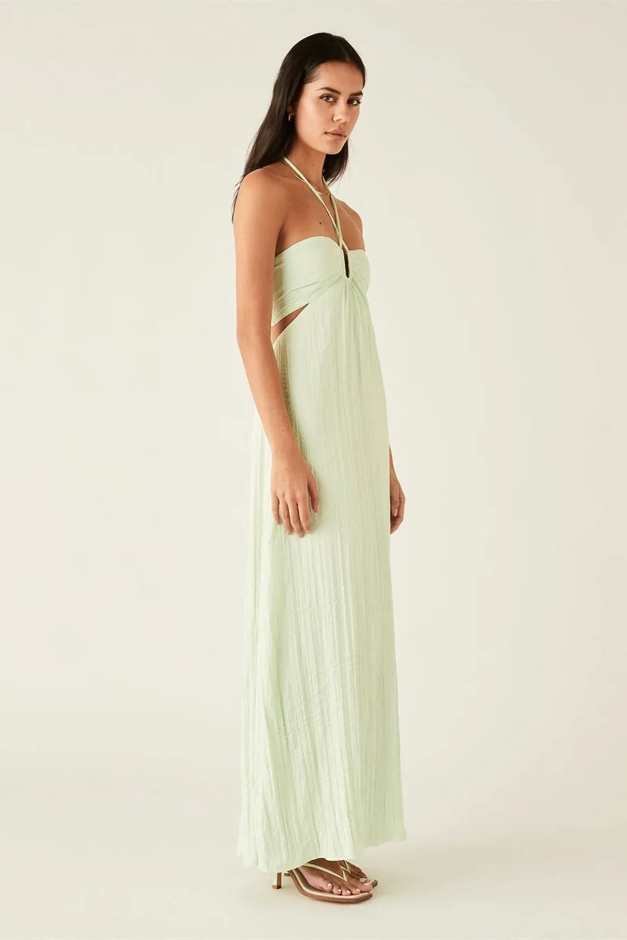 Amazonite Mint Maxi Halter Dress