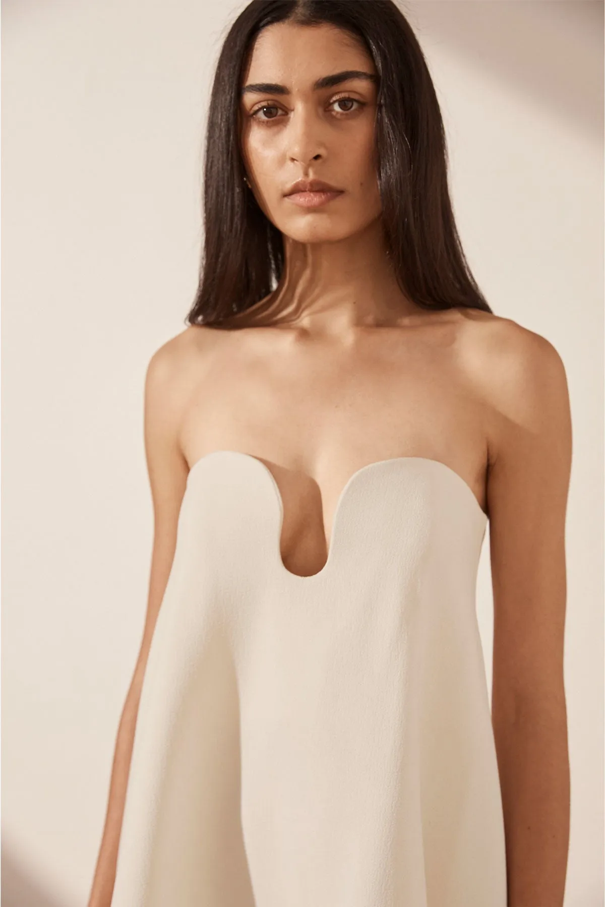 AMURA STRAPLESS MINI DRESS - CREAM