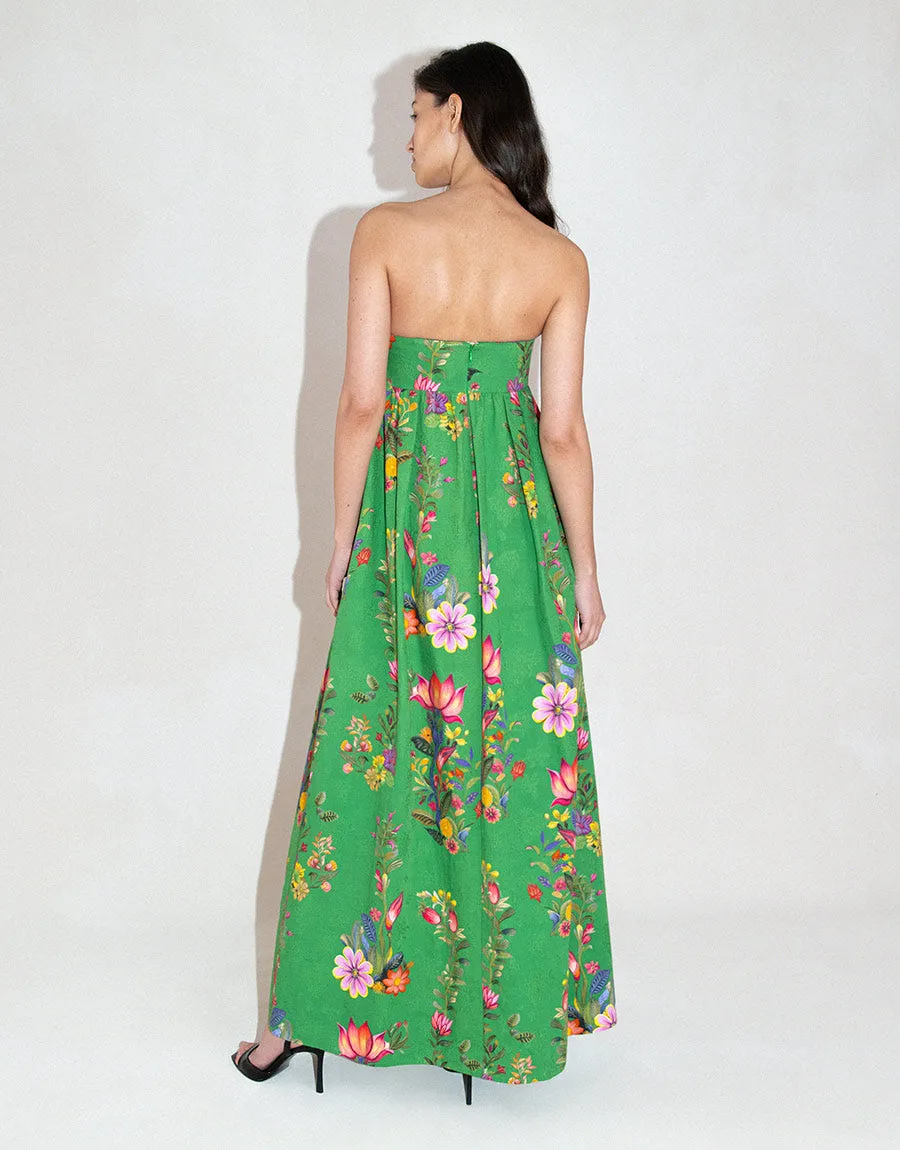 Anastasia Jacquard Maxi Gown - Sierra Jungle Green