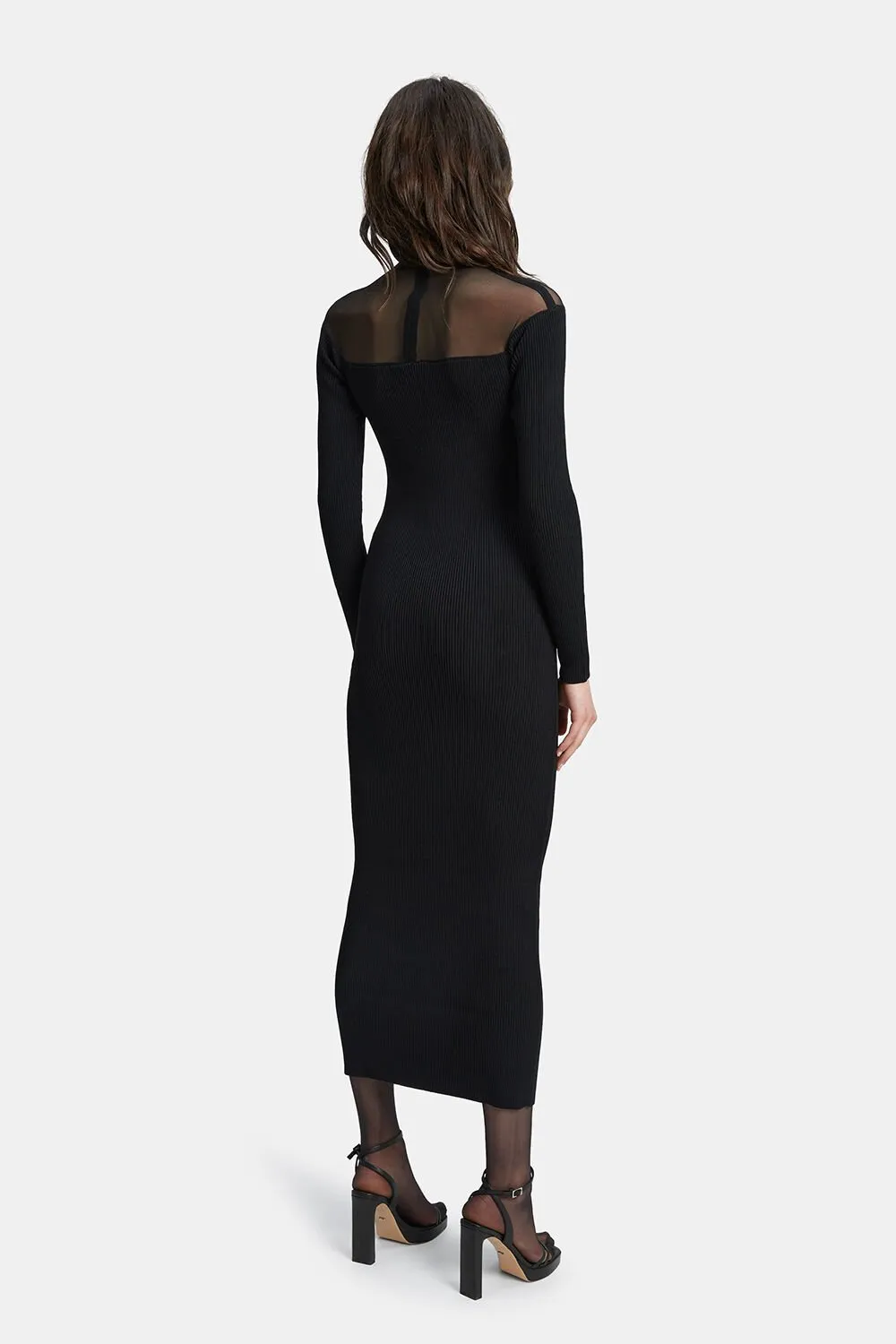 Aperol Knit Midi Dress - Black