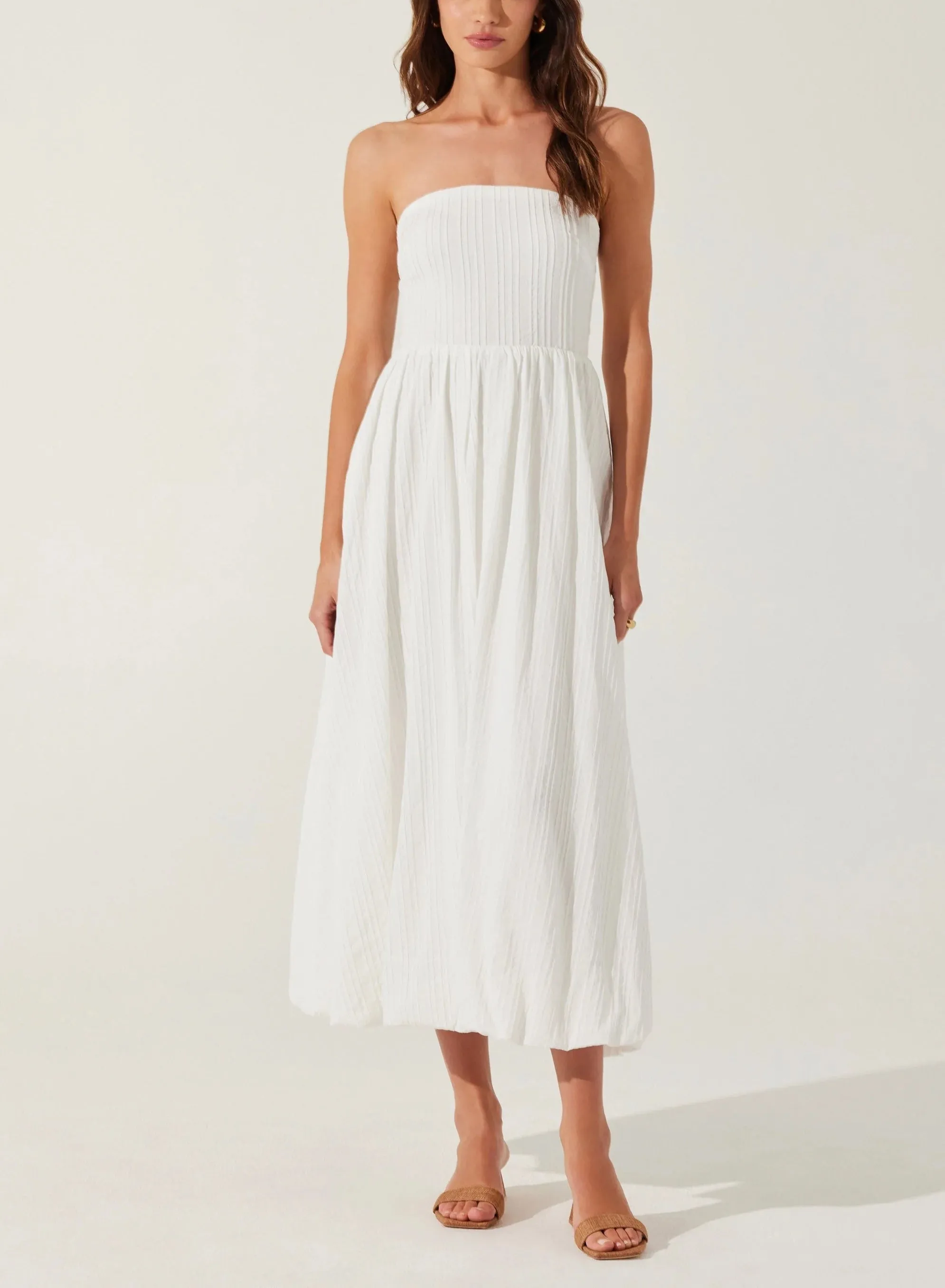 ASTR Strapless Linen Dress