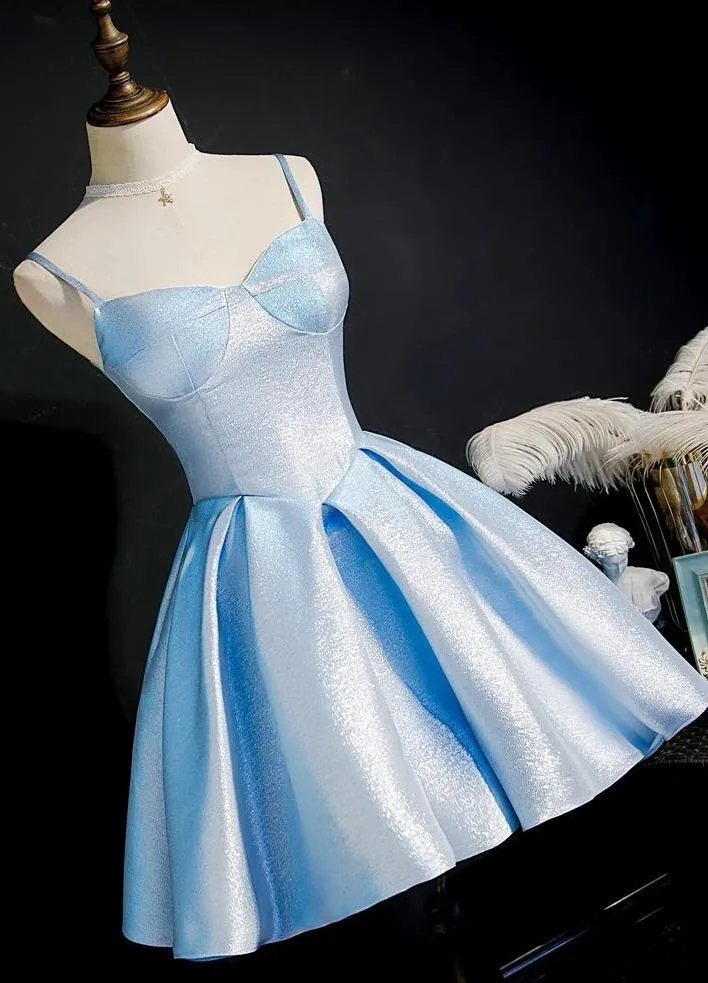 Baby Blue Homecoming Dresses Sweetheart Neck Graduation Dress SD1378