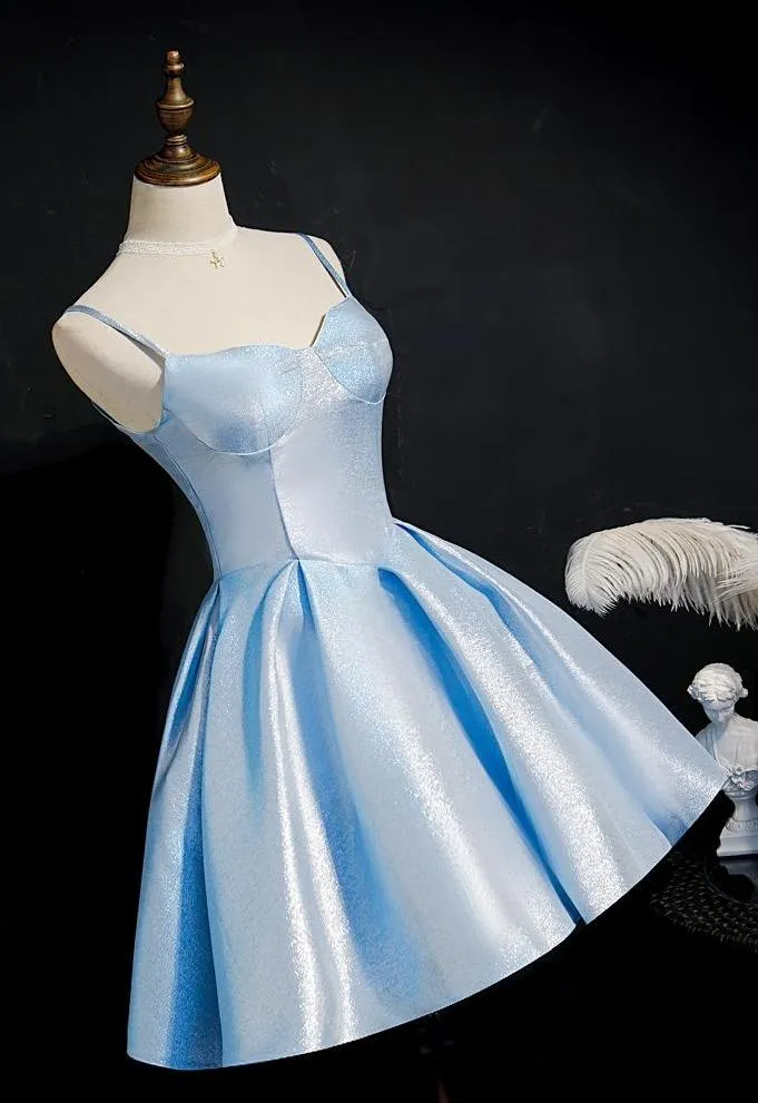 Baby Blue Homecoming Dresses Sweetheart Neck Graduation Dress SD1378