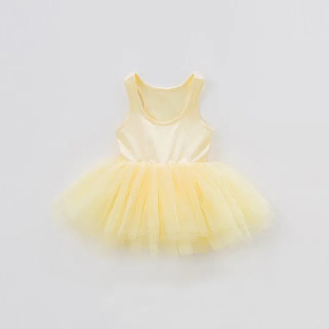 Baby Girl Tutu Dress Tank with Tutu bottom Dance Dress Summer Children Girl Clothing 0-5Y Toddler Girl Tutu Dresses For Birthday Party Kids Dresses For Girl