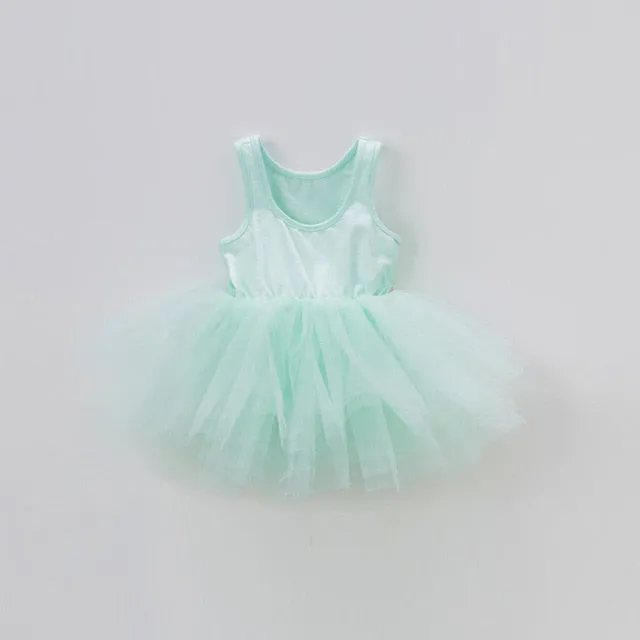 Baby Girl Tutu Dress Tank with Tutu bottom Dance Dress Summer Children Girl Clothing 0-5Y Toddler Girl Tutu Dresses For Birthday Party Kids Dresses For Girl