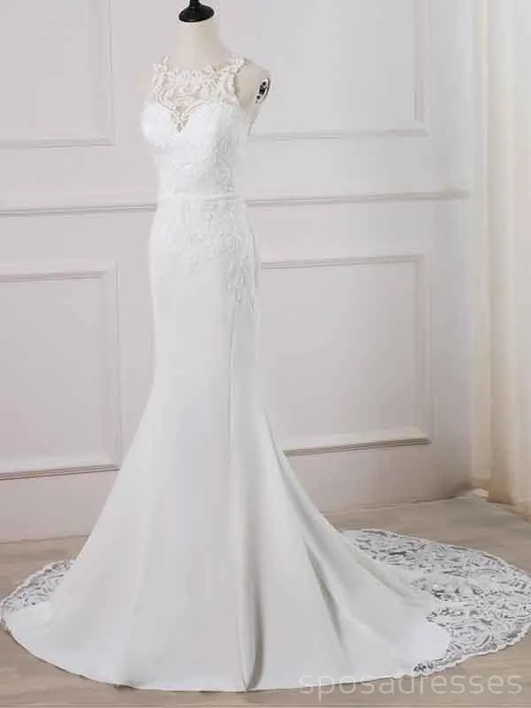 Bateau Lace Mermaid Sexy Cheap Wedding Dresses Online, Cheap Bridal Dresses, WD514