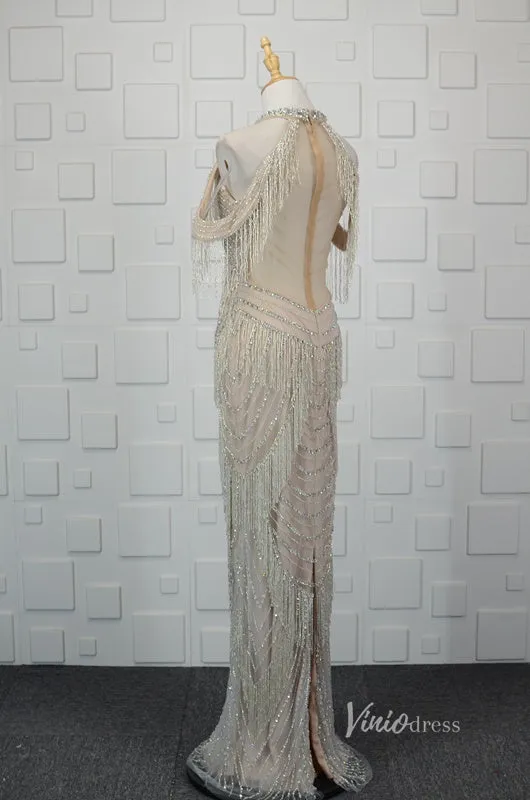 Beaded 20s Evening Dress Vintage Sheath Prom Dress FD2666