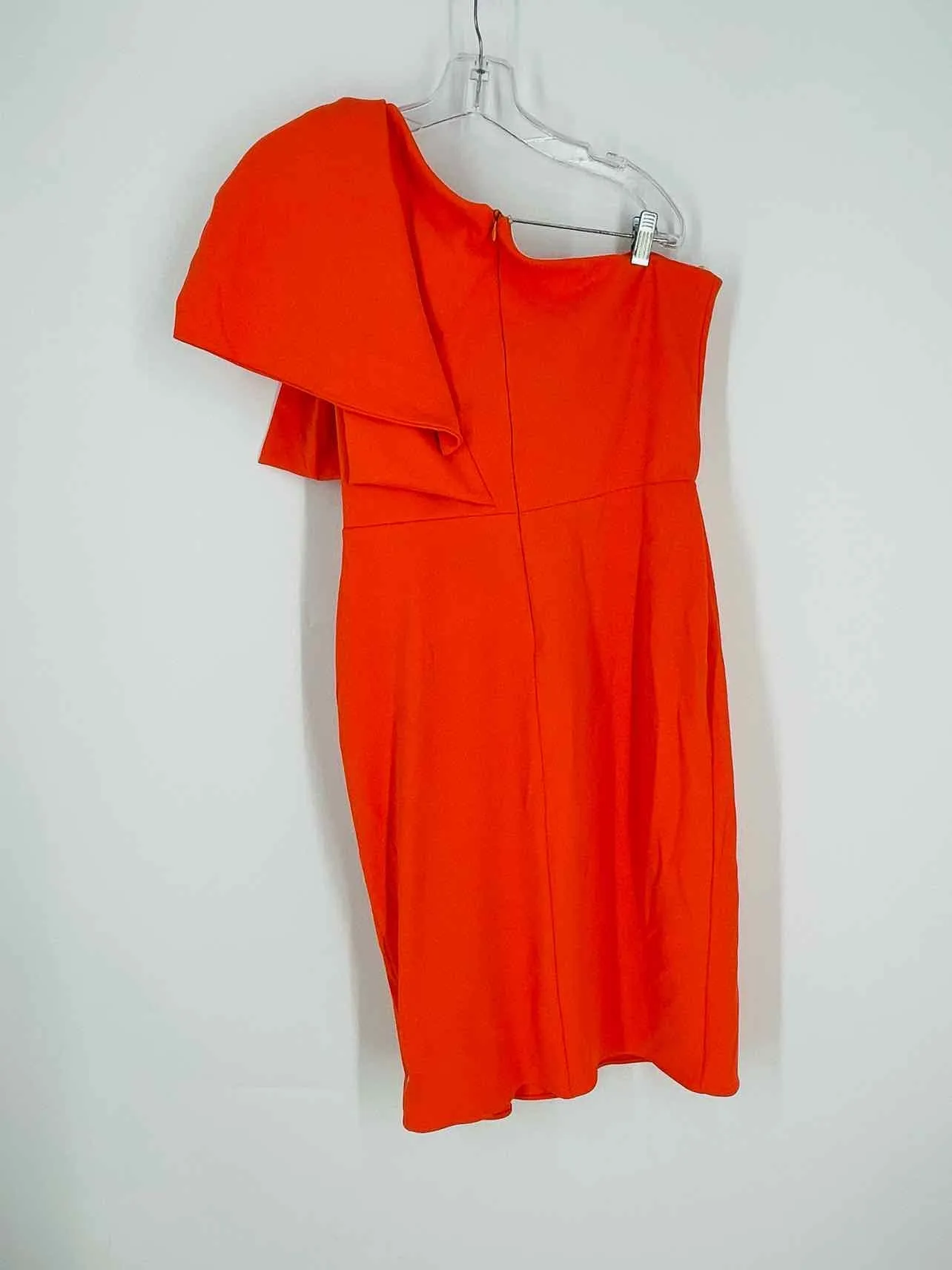 Betsy & Adam Size 12 Orange One Shoulder Ruffle Dresses NEW Dress