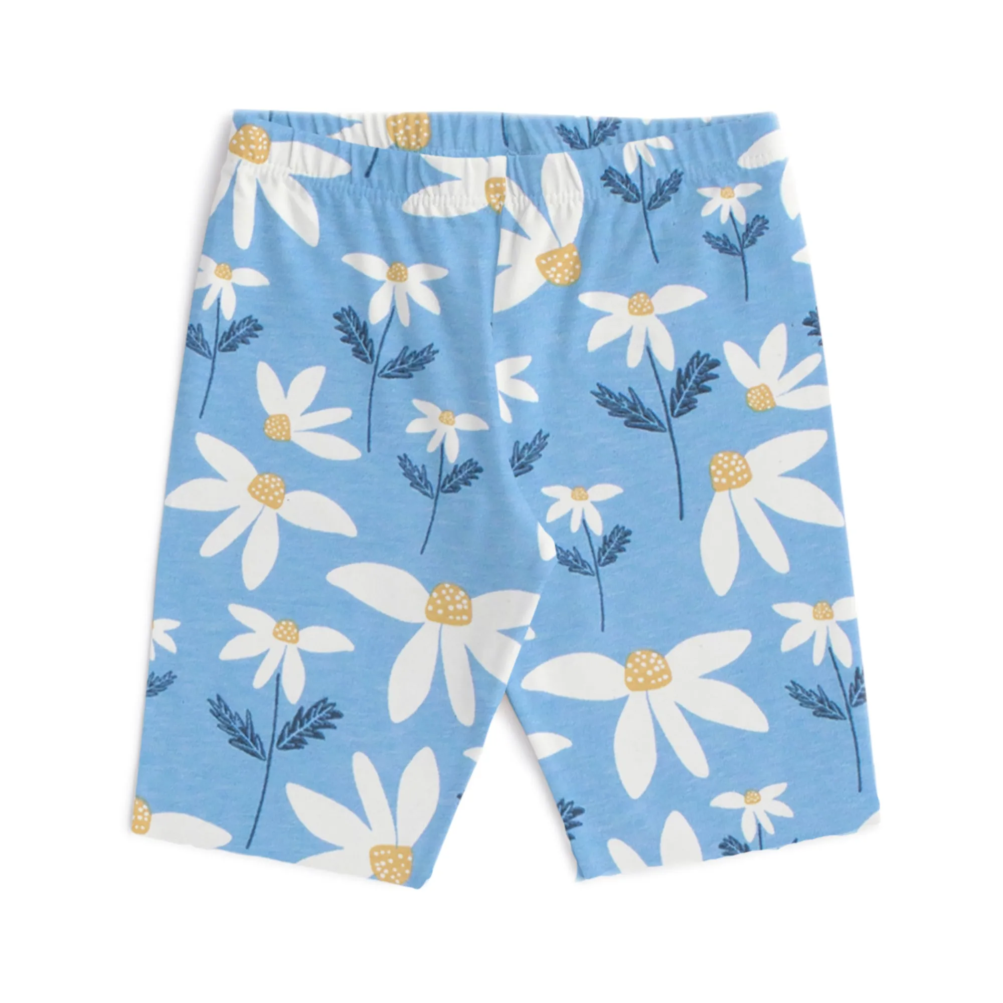 Bike Shorts - Daisies Blue