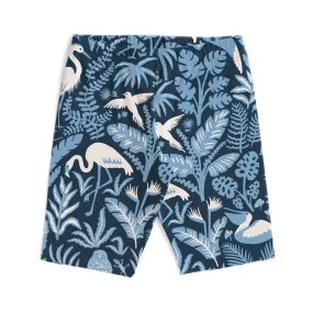 Bike Shorts - Tropical Birds Navy