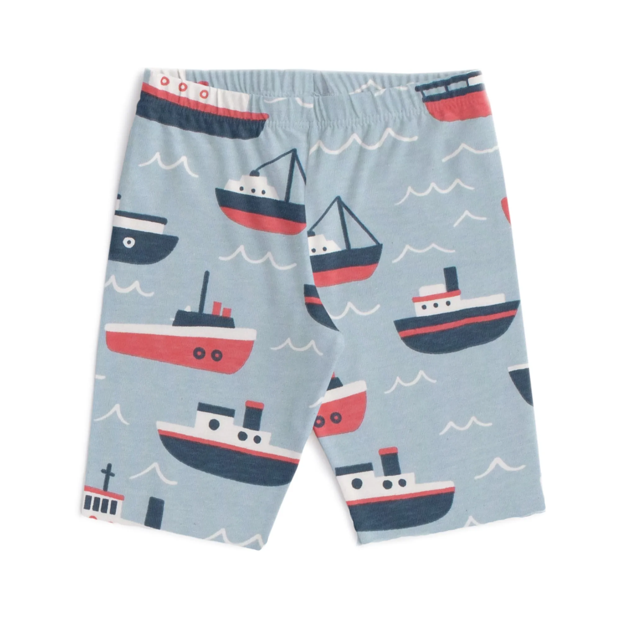 Bike Shorts - Tugboats Pale Blue