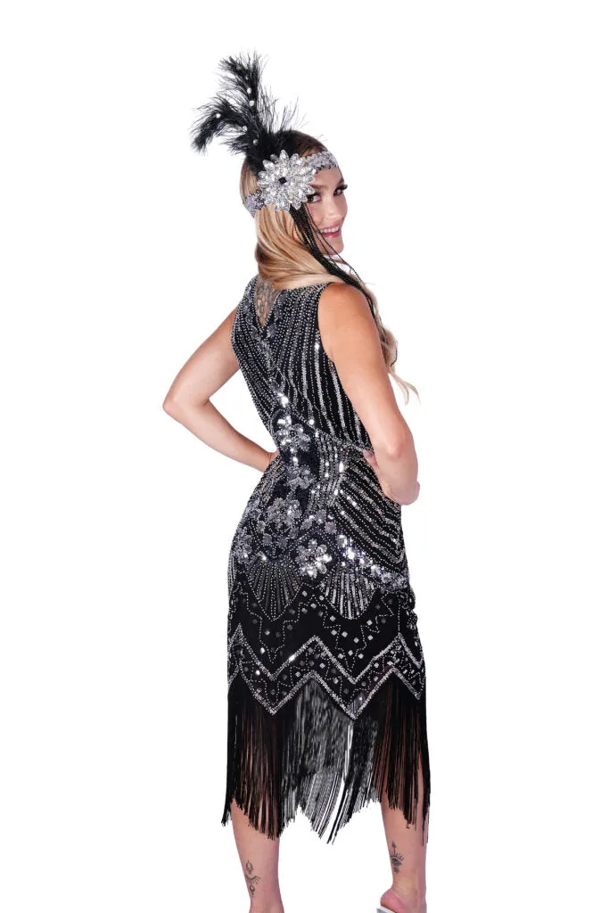 Black Art Deco Flapper Dress