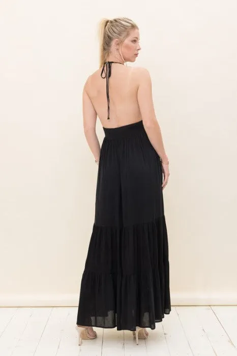 Black Halter Maxi Dress