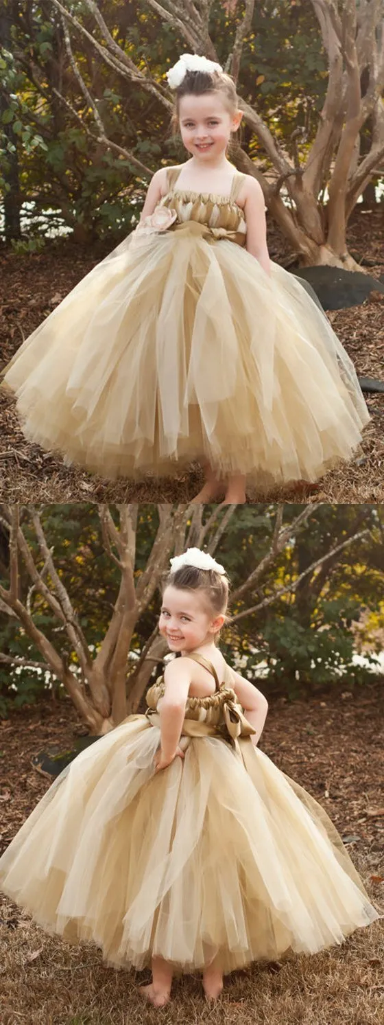 Brown Tulle Pixie Tutu Dresses, Popular Flower Girl Dresses, Free Custom Dresses, FGY0105