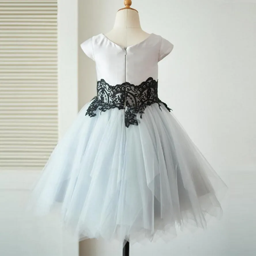 Cap Sleeves Tulle With Lace Lovely Beautiful Cheap Short  Wedding Flower Girl Dresses, FGY0108