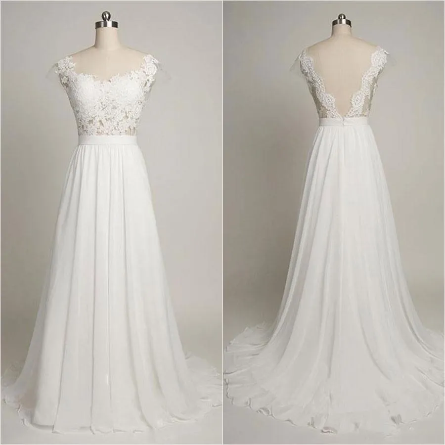 Charming Sweetheart Lace Beaded Sexy Mermaid White Chiffon Wedding Dresses, WDY0116