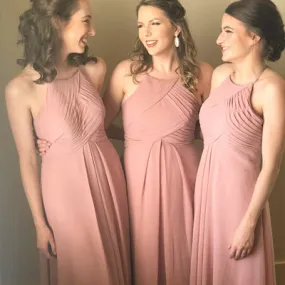 Cheap Coral Pregnant Chiffon Custom Long Bridesmaid Dresses, WGY0267