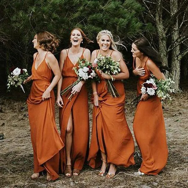 Cheap Simple Sexy Side Split Long Bridesmaid Dresses, YPS159