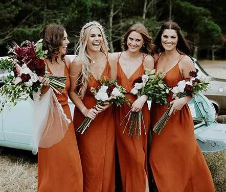 Cheap Simple Sexy Side Split Long Bridesmaid Dresses, YPS159