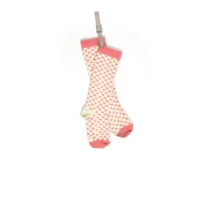 Children's Socks - Pink Floral Dot