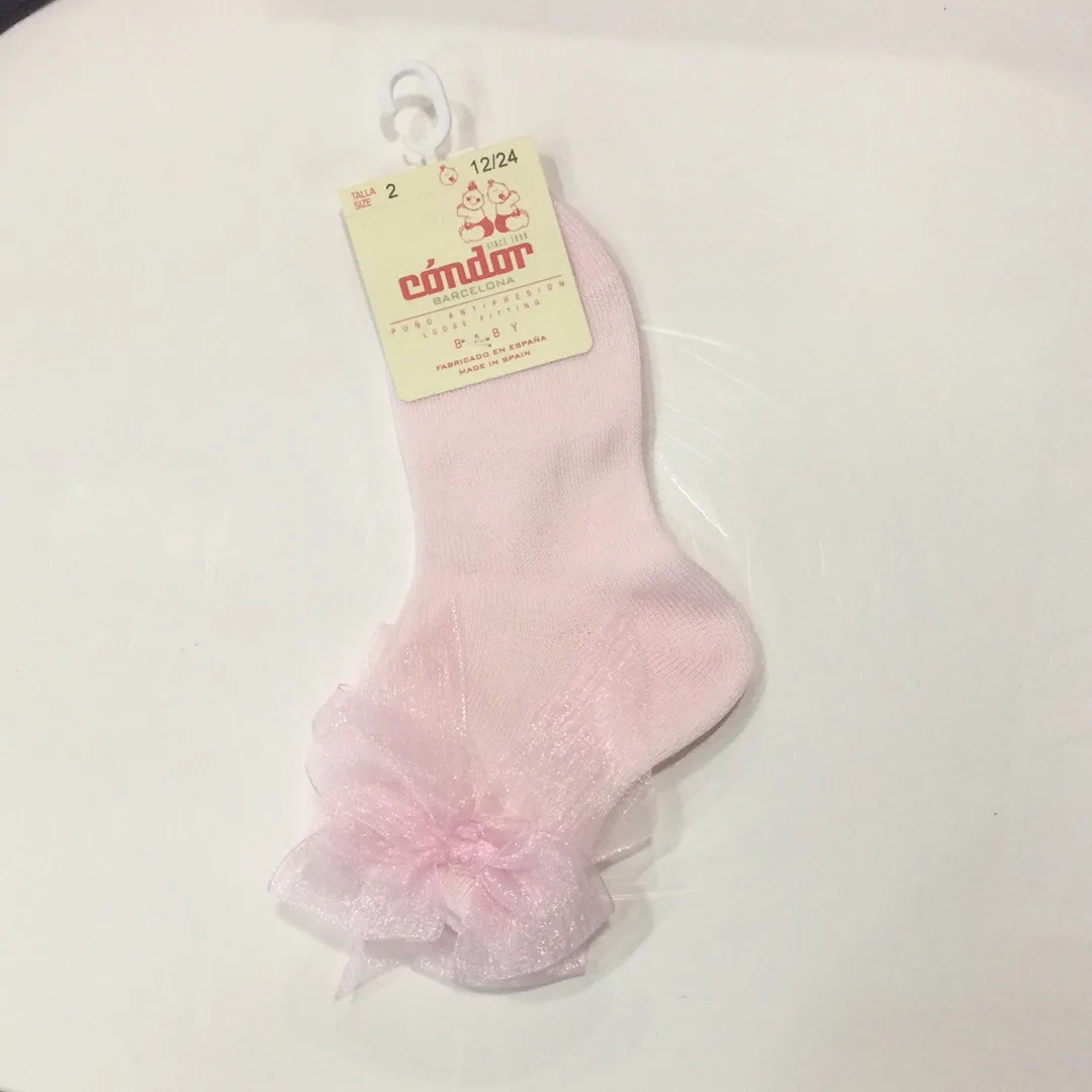 Condor Baby Socks With Tulle Bow - Pink