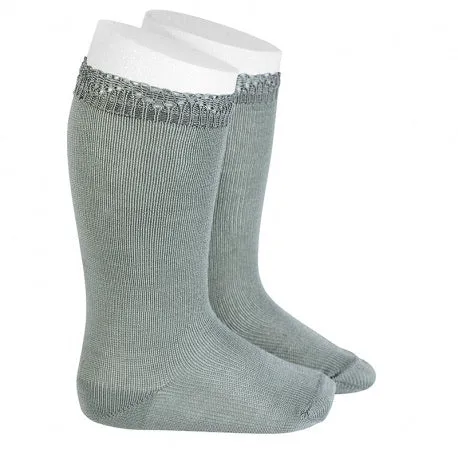 Condor Knee-High Socks With Openwork Cuff -Dry Green