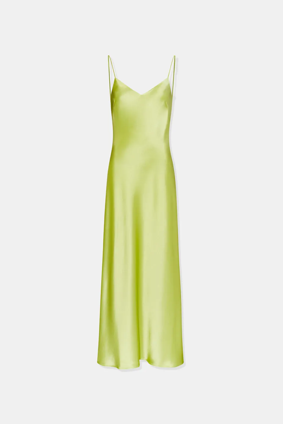 Cropped V Neck Slip Dress - Lime