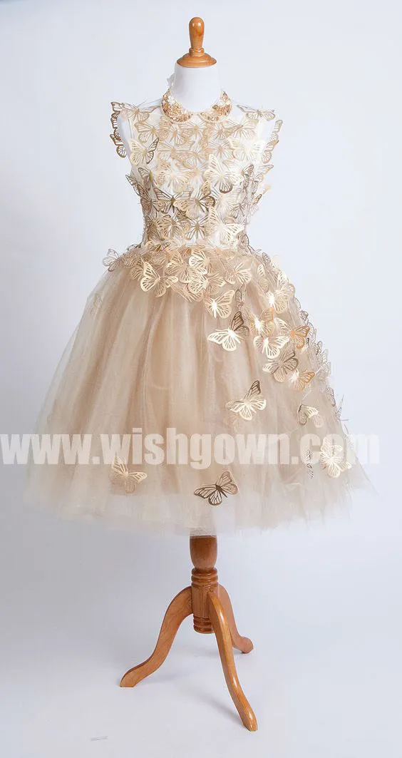 Cute Butterfly Affordable Tulle Charming Flower Girl Dresses for Wedding Party, FGS124