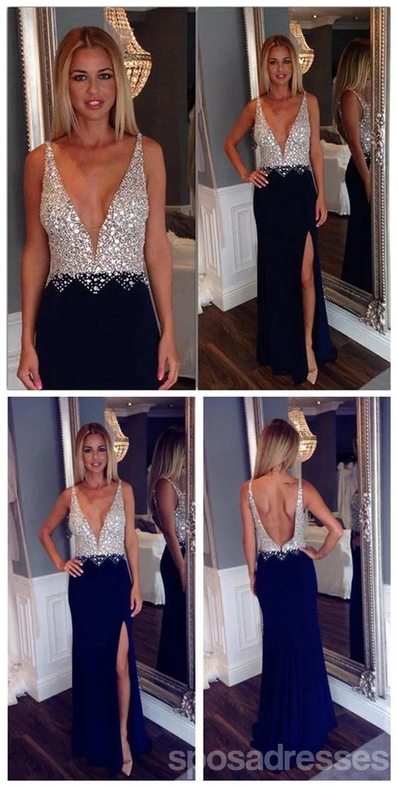 Deep V-Neck Prom Dresses,Open Back Prom Dresses,Side Slit Prom Dresses,Fashion Prom Dresses,Popular Party Dresses,Newest Prom Dresses ,Prom Dresses Online,PD0088