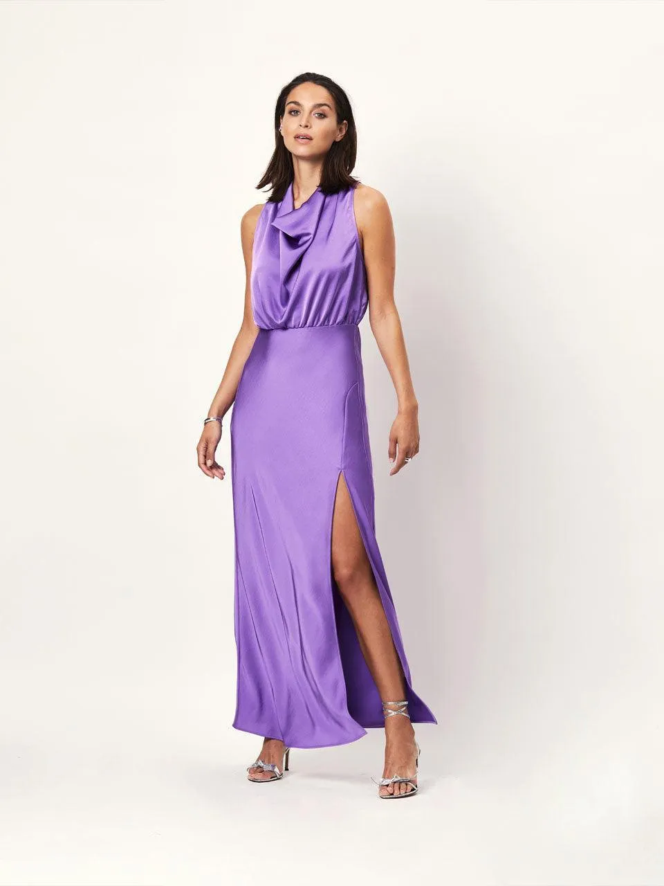 Delvaux Halter Maxi Dress Amethyst