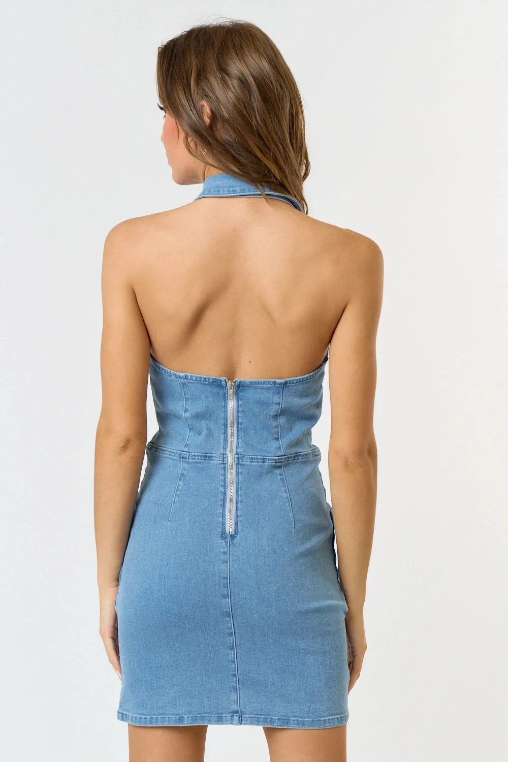 Denim Halter Dress