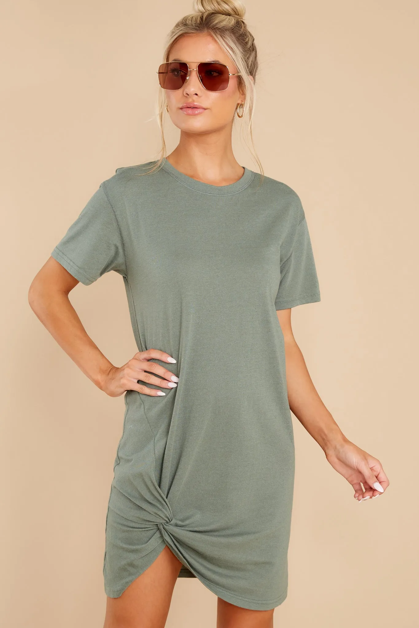 Denny Forest Twist Cotton T-Shirt Dress