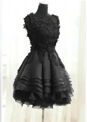 Elegant Floral Lace Ball Gowns Organza Layered Homecoming Dresses