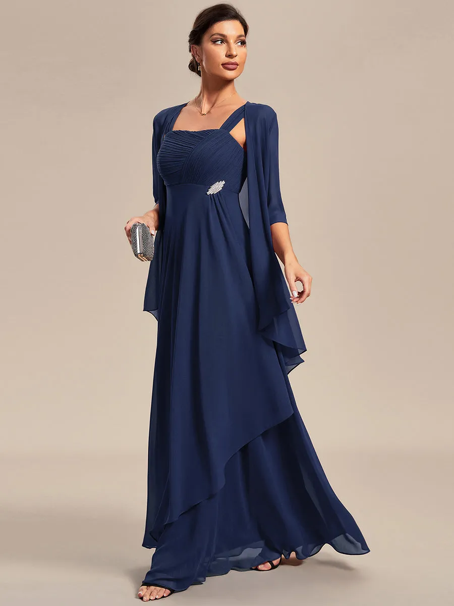 Elegant Two-piece Double Lotus Wholesale Chiffon Mother of the Bride Dresses