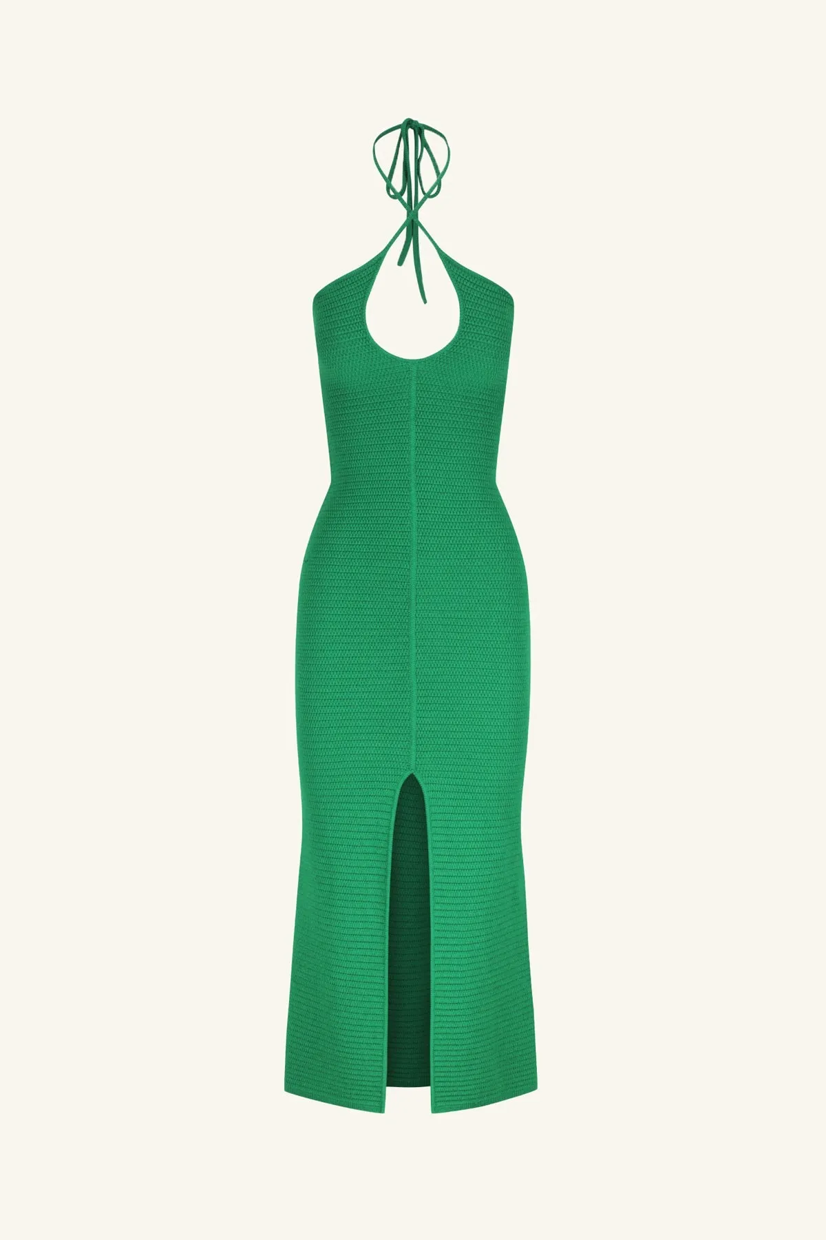 EVE KEYHOLE MIDI DRESS - TREE GREEN