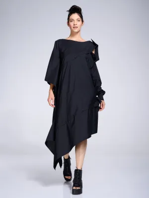 Extravagant Shirt Dress In Black