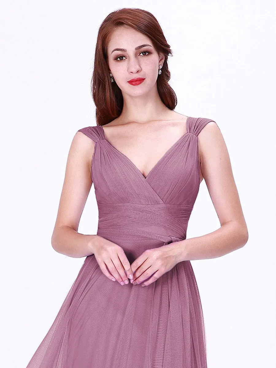 Floor Length Sleeveless Wholesale Tulle Bridesmaid Dresses