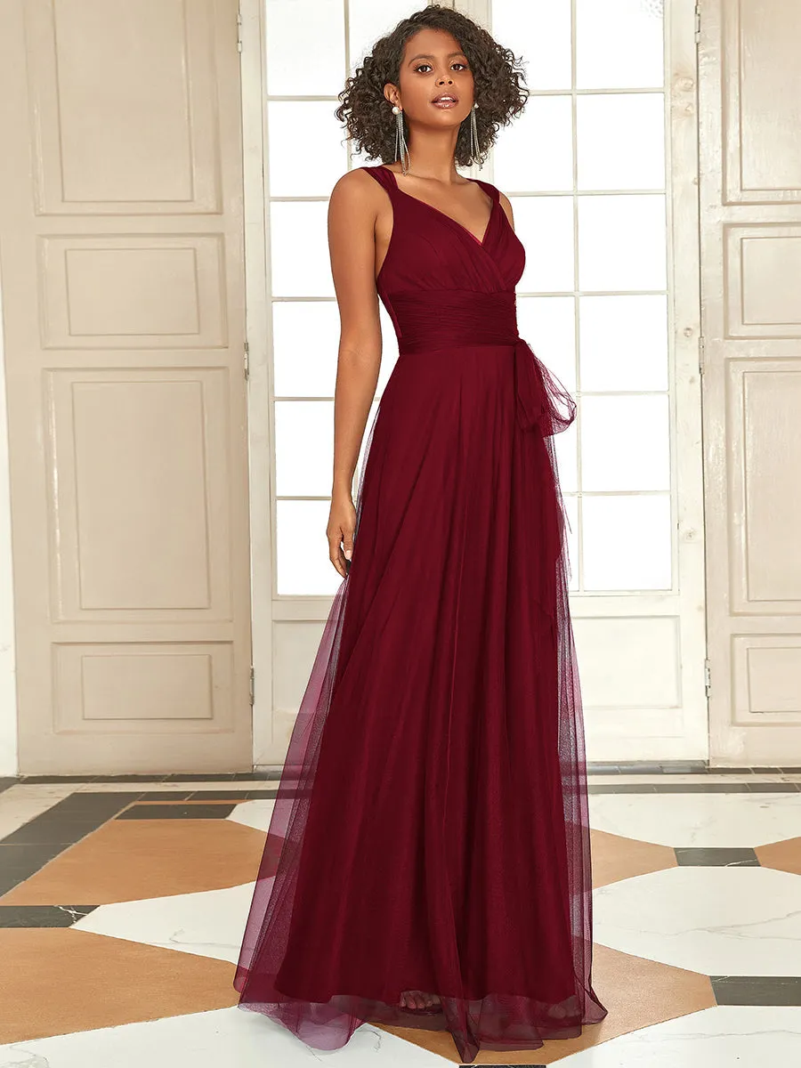 Floor Length Sleeveless Wholesale Tulle Bridesmaid Dresses